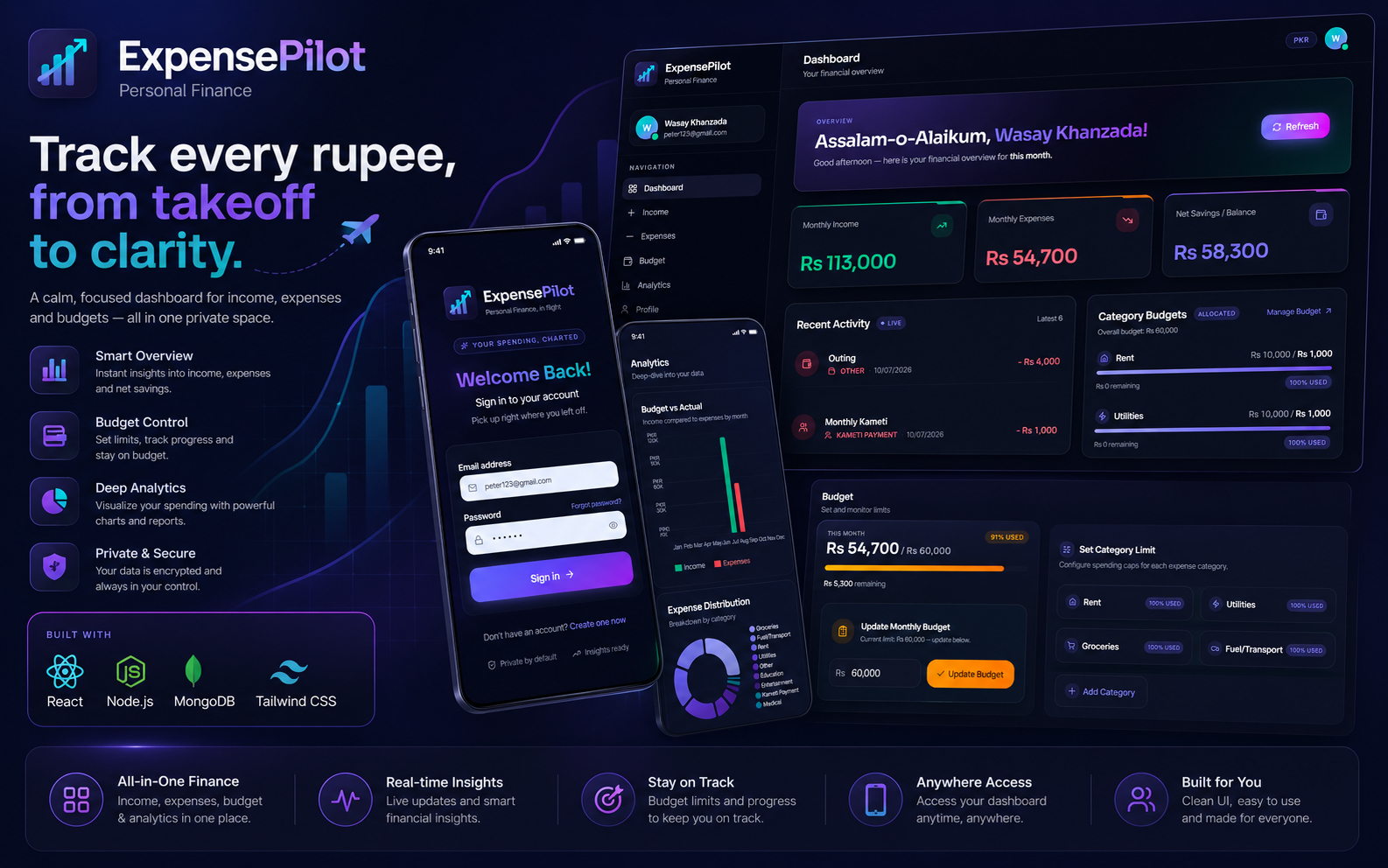 ExpensePilot - Personal Finance Management App — Personal Finance Management Web App