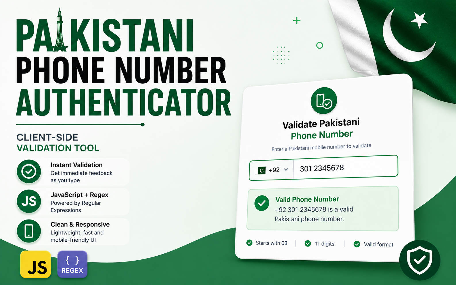 Pakistani Phone Number Authenticator — Client-Side Validation Tool