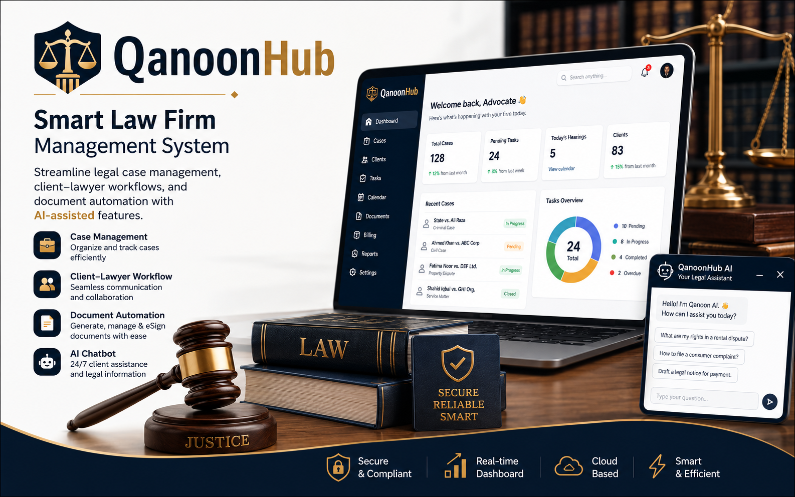 QanoonHub - Law Firm Management System — Smart Law Firm Management System